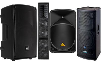 hyr högtalare RCF Behringer Mackie m.fl.