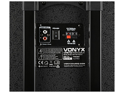 hyra batteridriven högtalare Vonyx VPS10 baksida